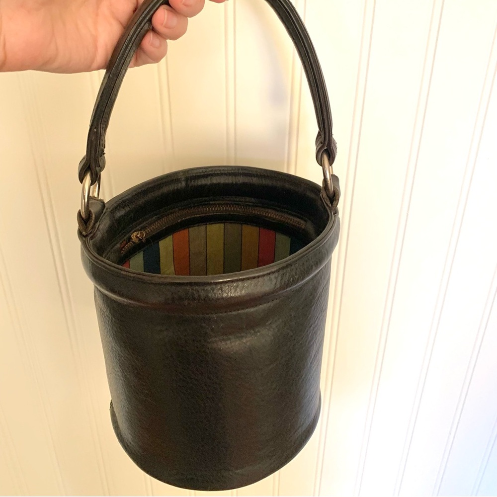 Vintage Pre-Creed Coach Feed Bucket Bag Bonnie Cashin 1960s Striped Lining